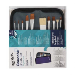 Mont Marte Signature Gouache Brush Set in Wallet 11pc
