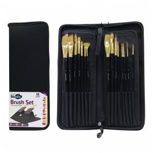 Mont Marte Studio Brush Set in Easel Wallet 15pce
