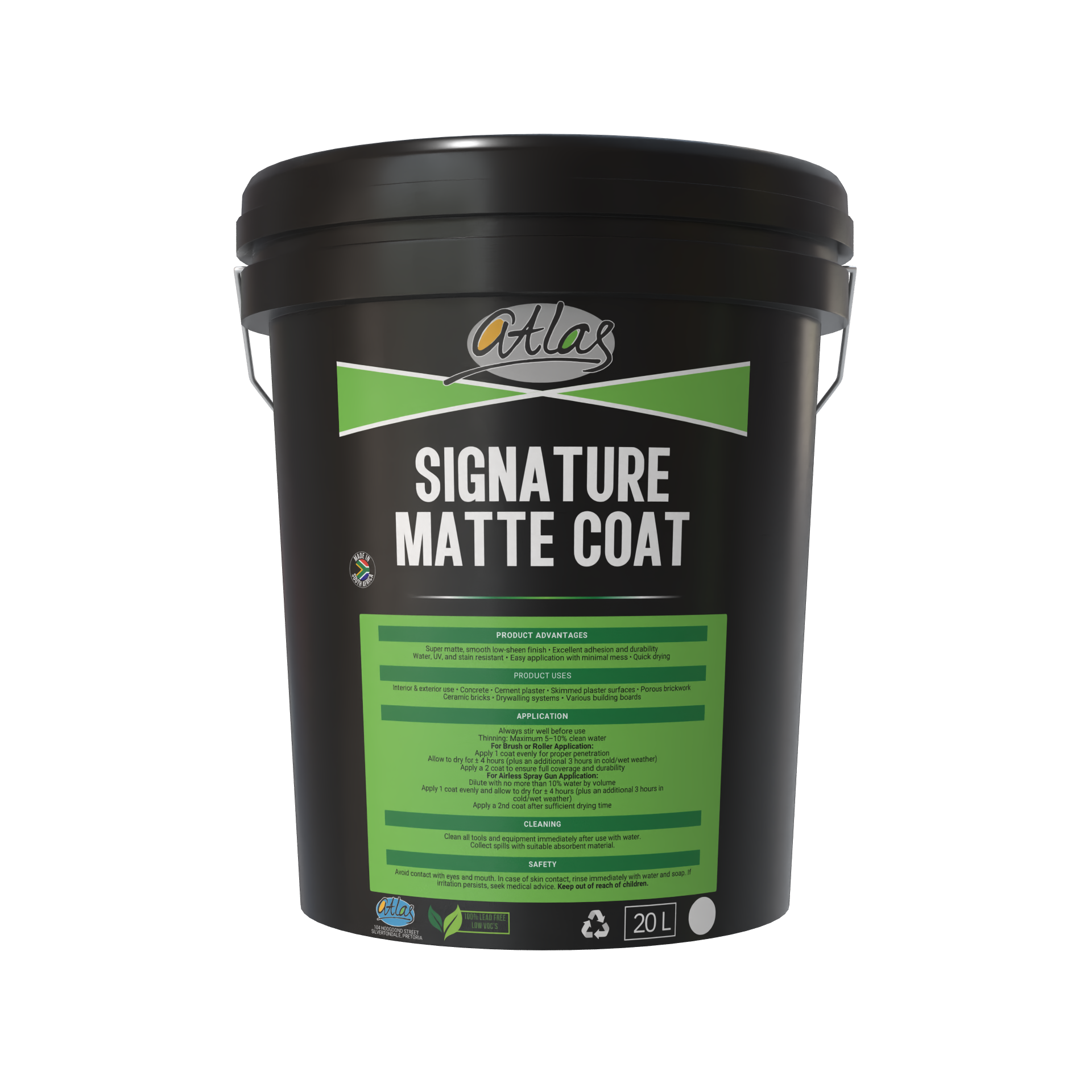 20L Signature Matte Coat - Render Mockup