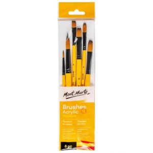 Mont Marte Gallery Series Brush Set Acrylic 6pce