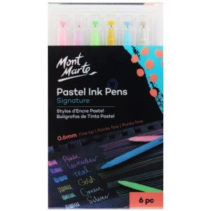 Mont Marte Signature Pastel Ink Pens Fine Tip 6pc