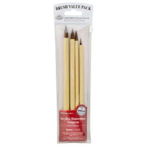 Royal Langnickel 4pc Bamboo Brown Camel Brush Set