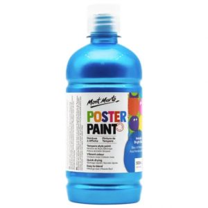 Mont Marte Poster Paint 500ml - Metallic Bright Blue