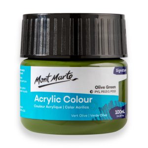 Mont Marte Signature Acrylic Colour Paint 100ml - Olive Green