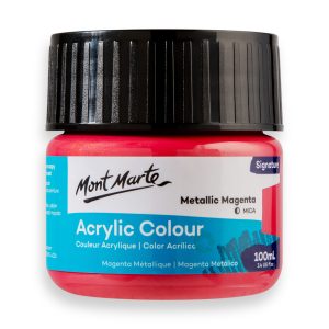 Mont Marte Signature Acrylic Colour Paint 100ml - Metallic Magenta