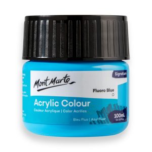 Mont Marte Signature Acrylic Colour Paint 100ml - Fluoro Blue