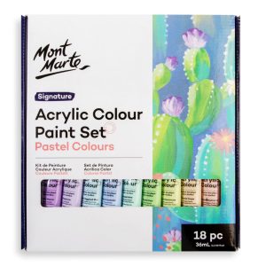 Monte Marte Acrylic Colour Pastel Paint Set Signature 18pc x 36ml