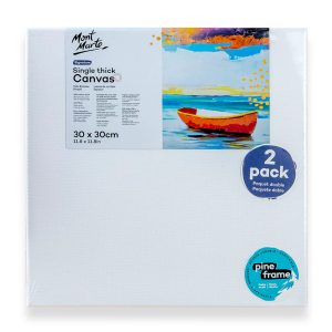 Mont Marte Signature Single Thick Canvas 30 x 30cm (11.8 x 11.8in) 2 Pack