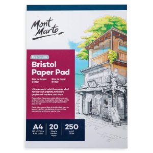 Mont Marte Premium Bristol Paper Pad A4 250gsm 20 Sheets