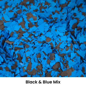 Decorative Floor Flakes - Black & Blue Mix