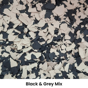 Decorative Floor Flakes - Black & Grey Mix