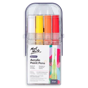 Mont Marte Acrylic Paint Pens Broad Tip in case 12pc